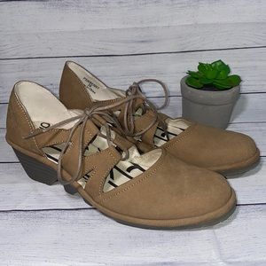 Fly London Nubuck Phis 843 Lace up Wedge Shoes